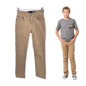RSQ Jeans Boys 10 Jeans Beige London Skinny Denim Khaki Tan Stretch Moto Tilly’s